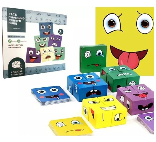 Juego Cubo Rubik Puzzle Face Changing Cambio Emociones Emoji_0