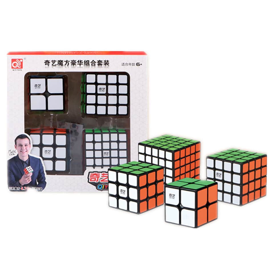 Cubo Rubik Qiyi Pack Set 2x2 3x3 4x4 5x5 Negro Original_0